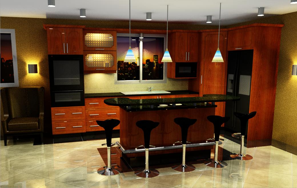 Classic Pear Island Kitchen